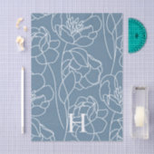 Blue Modern Wildflower Seidenpapier (Handwerk)
