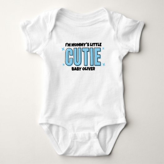 Blue Mommy Little Süsse Personalisiert Baby Strampler (Vorderseite)