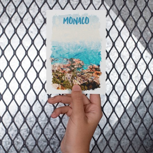 Blue Monaco Ocean View Gemälde Postkarte