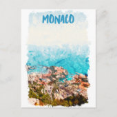 Blue Monaco Ocean View Gemälde Postkarte (Vorderseite)