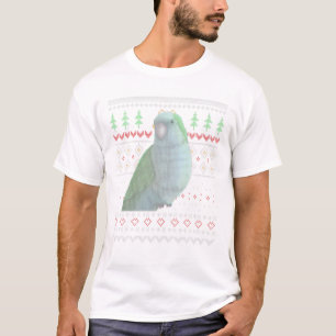 Blue Monk Parakeet Ugly Weihnachtsmuster X-Mas Bi T-Shirt