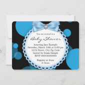 Blue Monkey Baby Dusche Einladung (Rückseite)