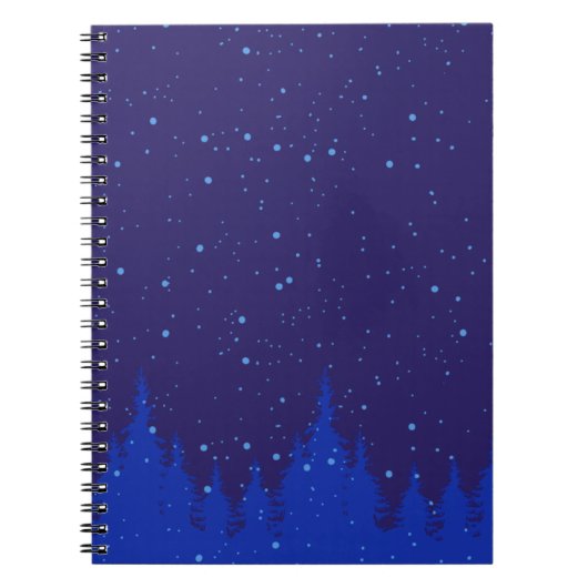 Blue Monochromatic Snowy Weihnachtsdesign Notizblock (Vorderseite)