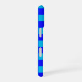 Blue Monochrome Checkerboard Pattern iPhone 16 Hülle (Rechte Seite)