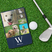 Blue Monogram 7 Foto Collage Golfhandtuch