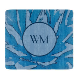 Blue Monogram Agave Cutting Board Schneidebrett