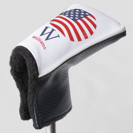 Blue Monogram AMERICA Golf Head Cover Headcover (3/4 Vorderseite)