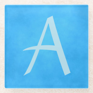 Blue Monogram Beauty Glasuntersetzer