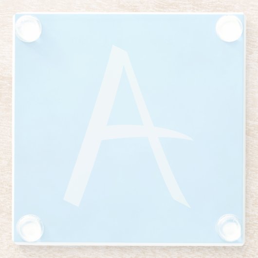 Blue Monogram Beauty Glasuntersetzer (Rückseite)