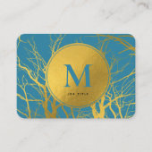 Blue Monogram Beruflich Visitenkarte (Vorderseite)