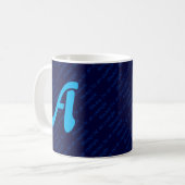 Blue Monogram BEST ROLE MODELL Custom Scripting Kaffeetasse (Vorderseite Links)