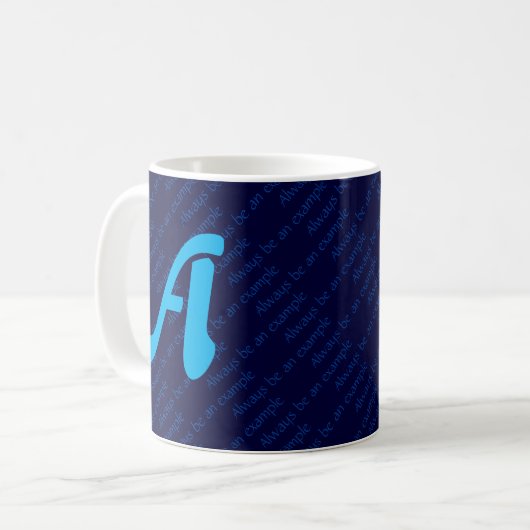 Blue Monogram BEST ROLE MODELL Custom Scripting Kaffeetasse (Vorderseite Links)