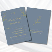 Blue Monogram Botanical Christian Wedding RSVP