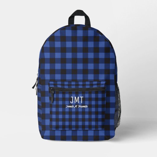 Blue Monogram Buffalo Kariert Bedruckter Rucksack (Vorderseite)