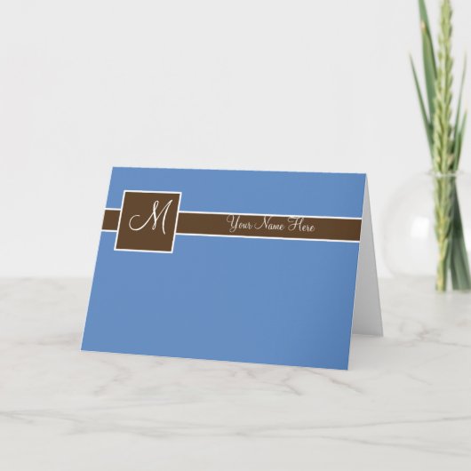 Blue Monogram Card (Vorderseite)