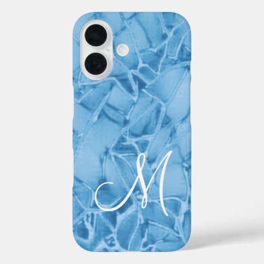 Blue Monogram Case-Mate iPhone Hülle (Rückseite)