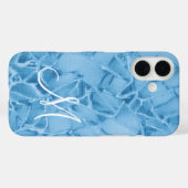 Blue Monogram Case-Mate iPhone Hülle (Rückseite (Horizontal))