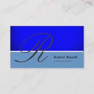 Blue Monogram Consultant Business Card Visitenkarte