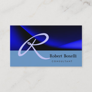 Blue Monogram Consultant Business Card Visitenkarte