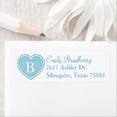 Blue Monogram Custom Return Address Label (Insitu)