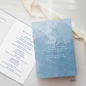 Blue Monogram Folding Wedding Zeremony Program