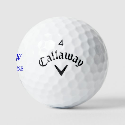 Blue Monogram (Golfername & Initialen) Golfball (Logo)