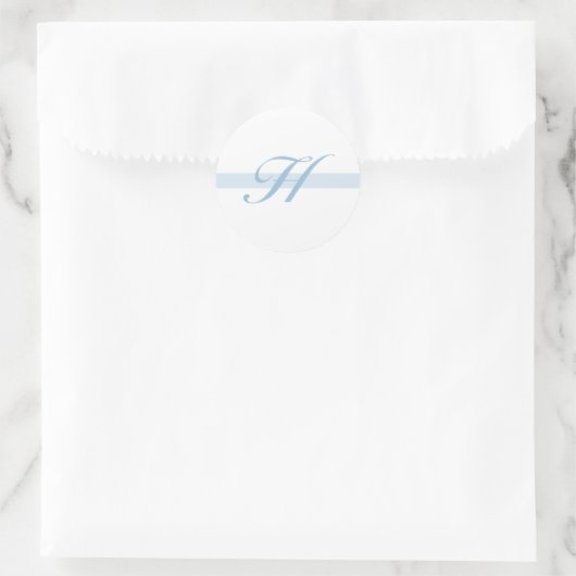 Blue Monogram H Runder Aufkleber (Tasche)