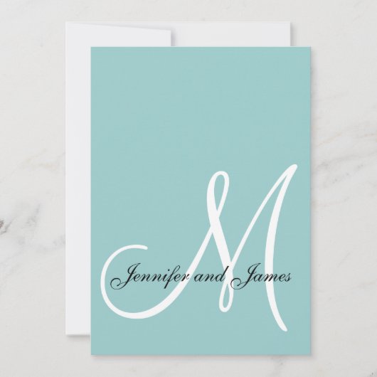 Blue Monogram Initial 2013 Einladung zur Hochzeit (Vorderseite)