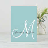 Blue Monogram Initial 2013 Einladung zur Hochzeit (Stehend Vorderseite)