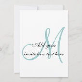 Blue Monogram Initial 2013 Einladung zur Hochzeit (Rückseite)
