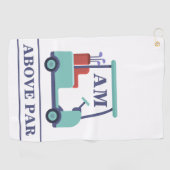 Blue Monogram Initial Golfhandtuch (Horizontal)