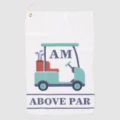 Blue Monogram Initial Golfhandtuch (Vorderseite)