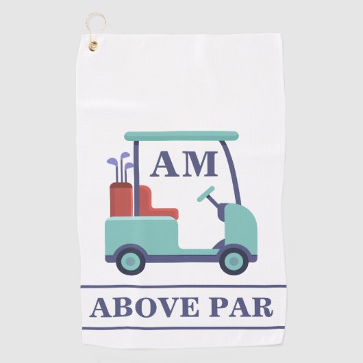 Blue Monogram Initial Golfhandtuch (Vorderseite)