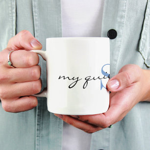 Blue Monogram Initial, mein ruhiger Raum, Stilvoll Kaffeetasse