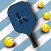 Blue Monogram Initial + Name Pickleball Schläger