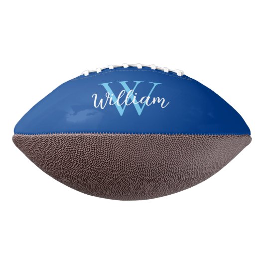Blue Monogram Initials Football (Gedreht 270)