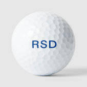 Blue Monogram Initials Personalisiert Golfball (Vorderseite)
