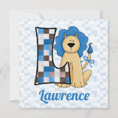 Blue Monogram L Kid's Birthday Party Einladung (Vorderseite)