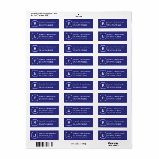 Blue Monogram Labels (Vorne)