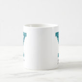 Blue Monogram Letter Y Glittery Tasse (Mittel)