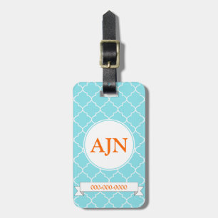 Blue Monogram Luggage Tag Gepäckanhänger