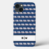 Blue Monogram Mail Carrier Postwagen Case-Mate iPhone Hülle (Rückseite)