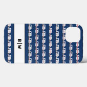 Blue Monogram Mail Carrier Postwagen Case-Mate iPhone Hülle (Rückseite (Horizontal))