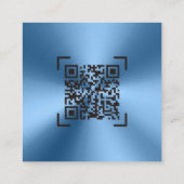 Blue monogram minimalistisch modern quadratische visitenkarte (Rückseite)