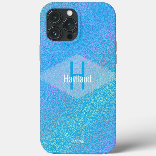 Blue Monogram Mottling CaseMate iPhone HAMbyWG Case-Mate iPhone Hülle (Rückseite)