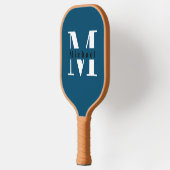 Blue Monogram Name + Initial Pickleball Schläger (Links)