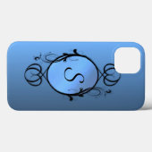 Blue Monogram oder Initial Case-Mate iPhone Hülle (Rückseite (Horizontal))