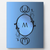 Blue Monogram oder Initial Fotoplatte (Vorderseite)