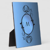 Blue Monogram oder Initial Fotoplatte (Seite)