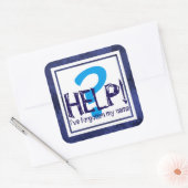 Blue Monogram Parody Quadratischer Aufkleber (Umschlag)